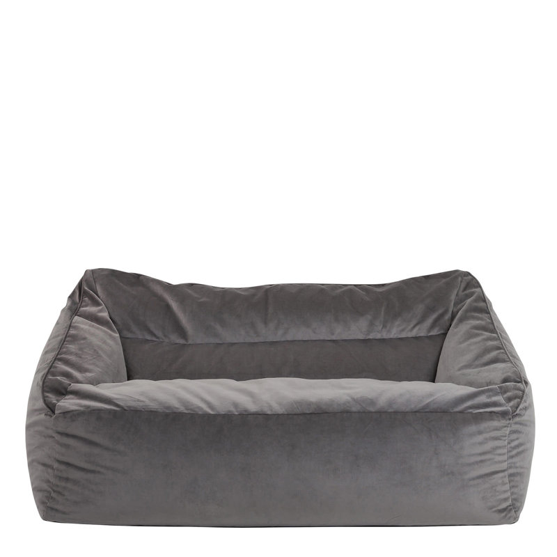 Cecilia Velvet Sofa Bean Bag, Charcoal Grey