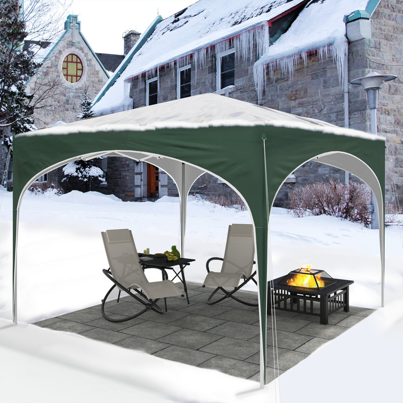Aralynn 3m W x 3m D Metal Pop-Up Party Tent, Green