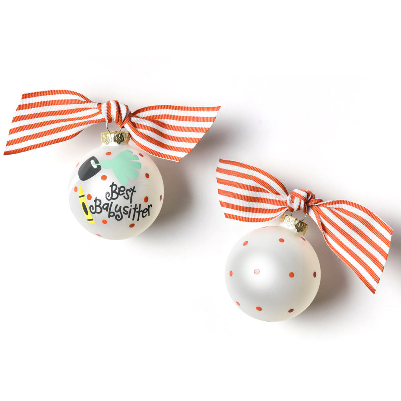 Ornement boule en verre babysitter