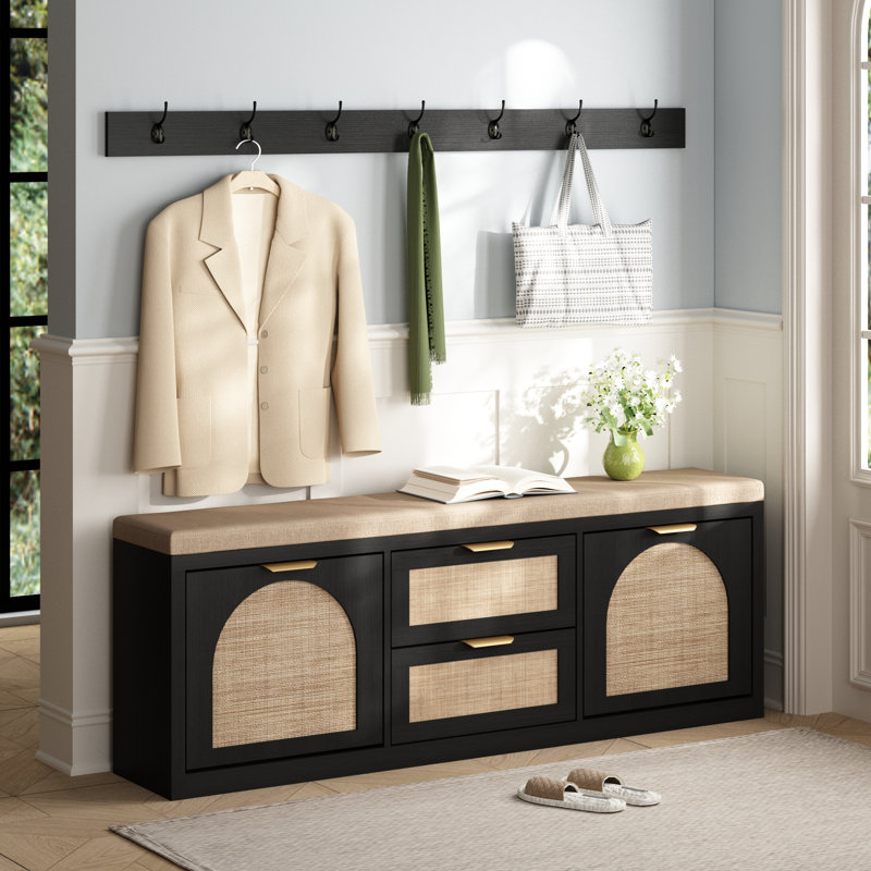 Banc de rangement pour chaussures Anteus, Noir