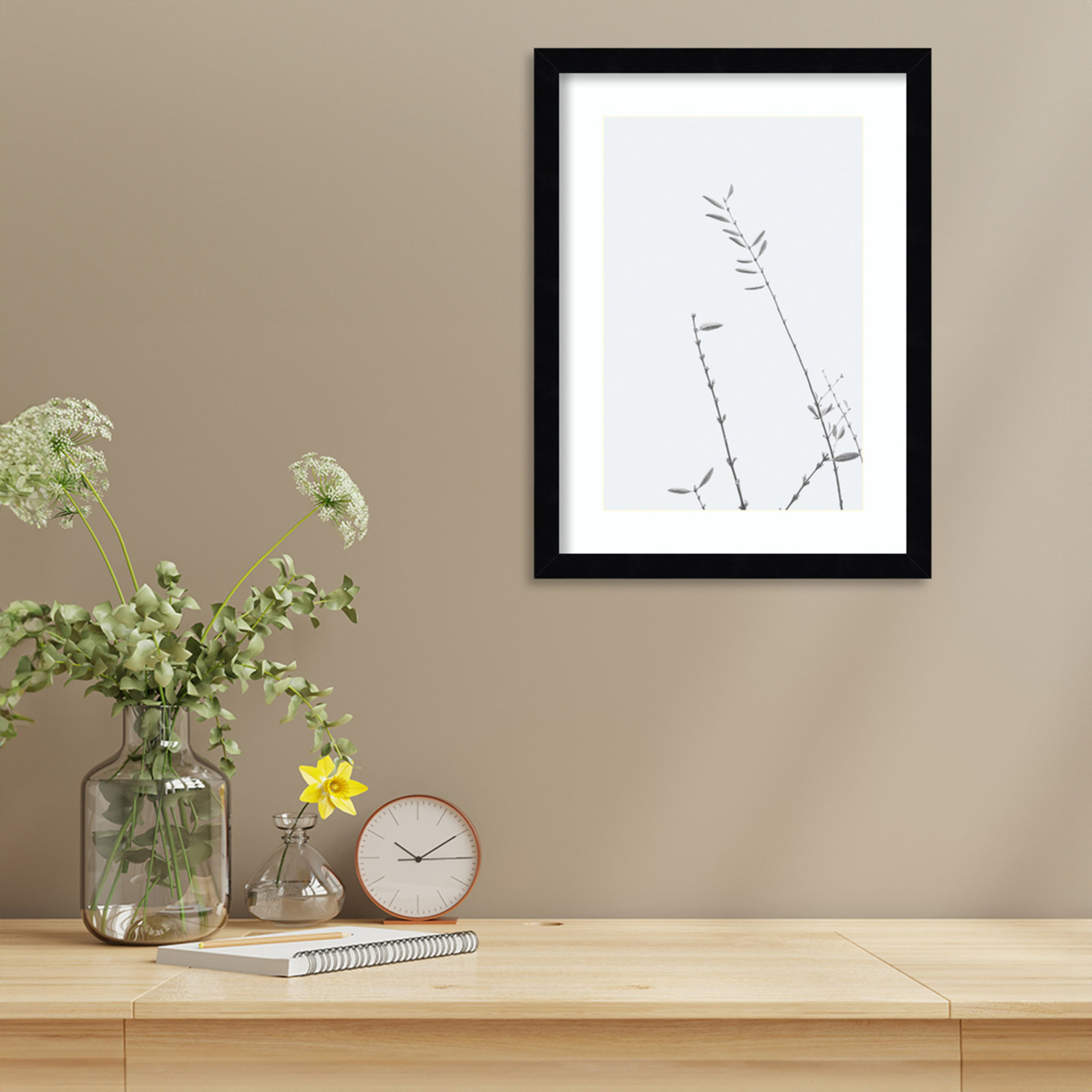 Retro Tennessee Botanical No 3 Photo Print, Black, 17" H x 13" W x 1" D