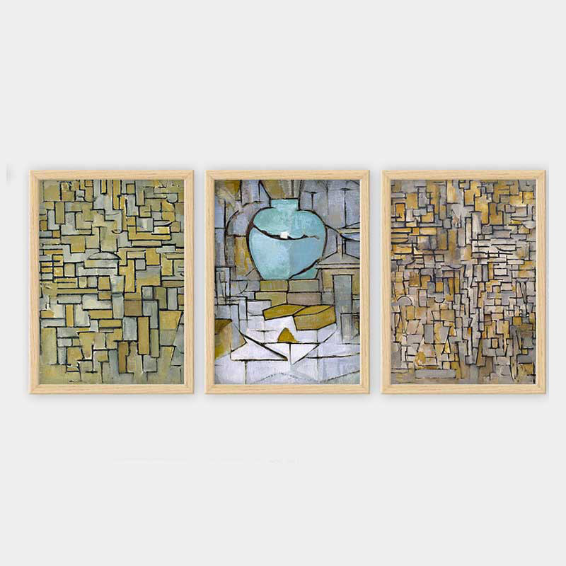 Superbe ensemble de peintures décoratives encadrées (3 pièces) de 21,7 po x 29,5 po chacune | Cadre 100% bois avec polystyrène de 0,8 pouce | Impression numérique UV | Parfait pour la décoration murale de salon, de bureau et de galerie