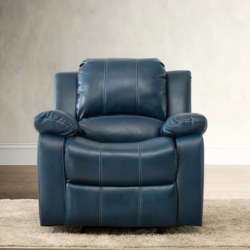 Fauteuil inclinable en cuir bleu marine