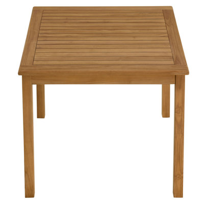 Vienna 34" Square Outdoor Patio Teak Wood Dining Table In Natural