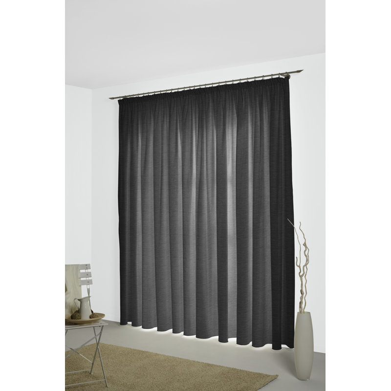 Breedlove Room Darkening Curtain Single Panel, Black, 225cm H x 270cm W