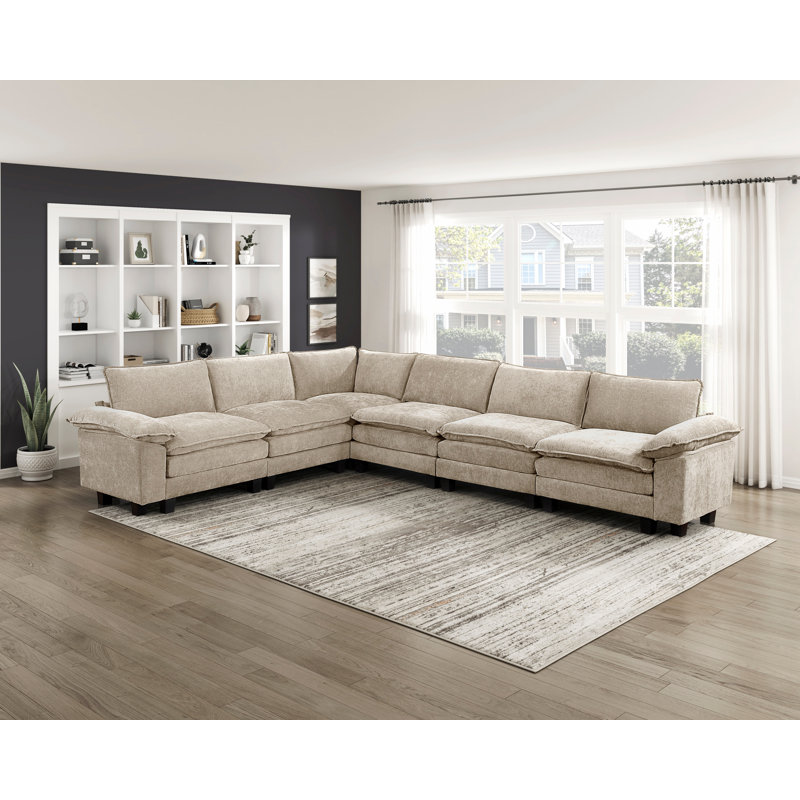 Modern Style Armless Chair Chenille Fabric Upholstery Contemporary Living Room Furniture 1pc Durable Plywood Plush Comfort
