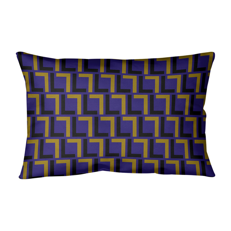 Housse de coussin rectangulaire et insert Baltimore Football Luxury, Mauve / noir / or métallique, Simili daim