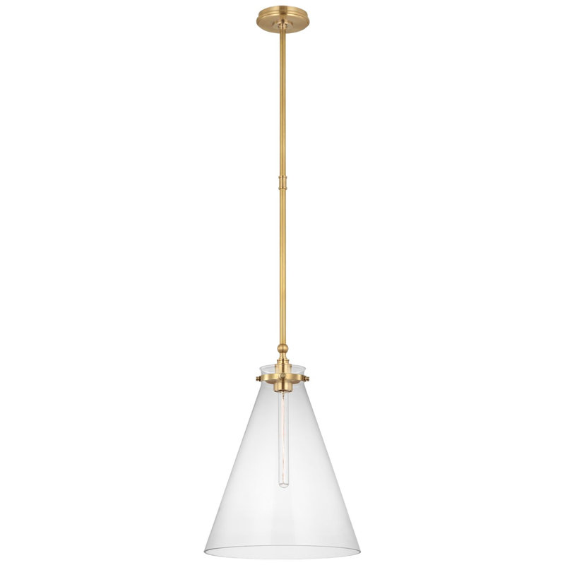 Parkington 1 - Light Pendant, Antique-Burnished Brass, Clear Glass, 20.25" H x 15.25" W x 15.25" D