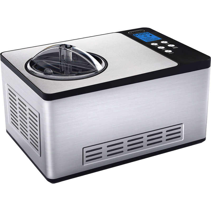 Machine à crème glacée et incubateur à yogourt avec cuve en acier inoxydable 2 pintes Whynter