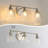Modern Nickel Bathroom Vanity Light with Clear Shade Vanity Light Fixture without Light