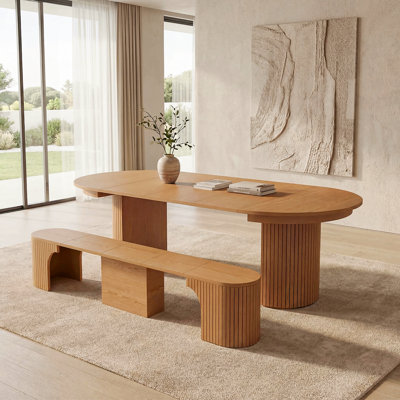 Bachman 2- Piece Extendable Dining Table Set with Extendable Bench, Hidden Storage Space