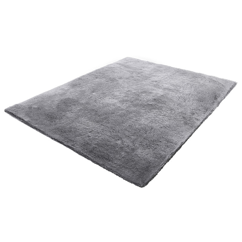 Indoor Plush Area Rugs, 8 x 10 ft Soft Plush Carpet, Furry Shag Area Rugs for Living Room, Bedroom, Sunroom, Modern Home Decor Aesthetic, Non-Shedding, Non-Woven, Slip-Resistant, Smoke Gray