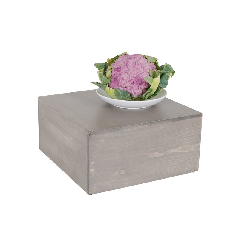 Gray-Washed Pine Square Tiered Food Display Risers