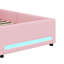 Lit plateforme tapissier avec tiroir, bande lumineuse à DEL et port USB, lit de rangement en tissu PU-480566596-480566599