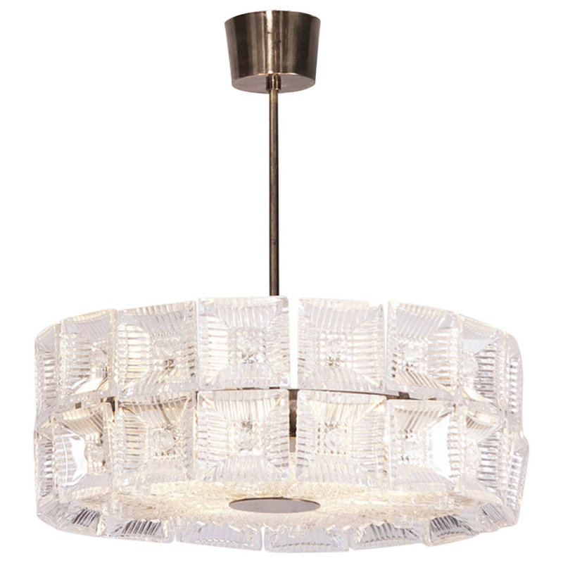 Lustre à deux rangées Natchez, H 18 po x l 17 po x P 17 po, Argent antique, Transparent