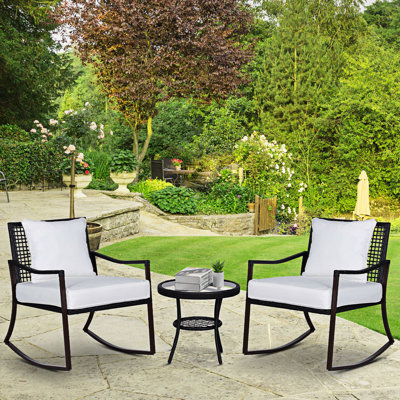 Aaleiyah 2 - Person Patio Dining Set with Round Table , Cushions Included