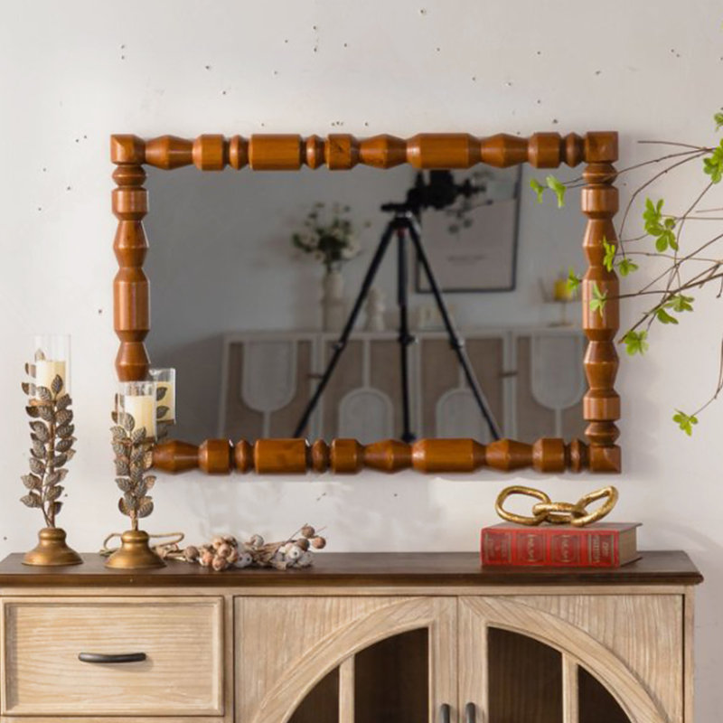 Miroir mural rétro en bois sculpté