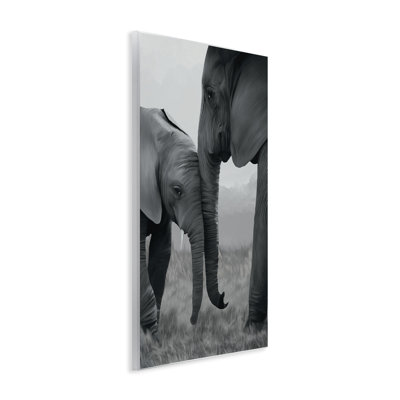 Mother and Baby Elephant Wall Plaque Art, design by Renel Peters