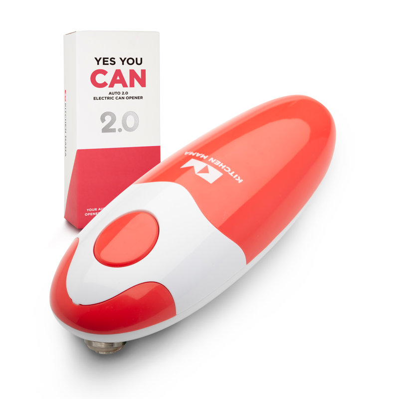Red and White Battery Operated Electric Can Opener