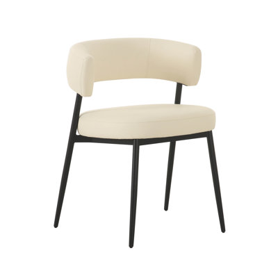 Chaise en cuir crème végétalien