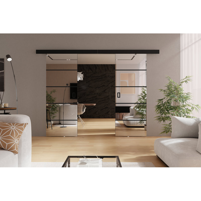 DOOR MIRROR 2, Black, 174cm x 205cm