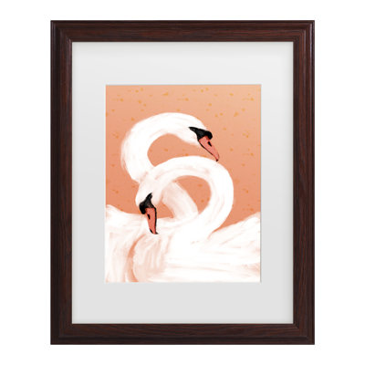Bolog Treechild Swans Matted Framed Art