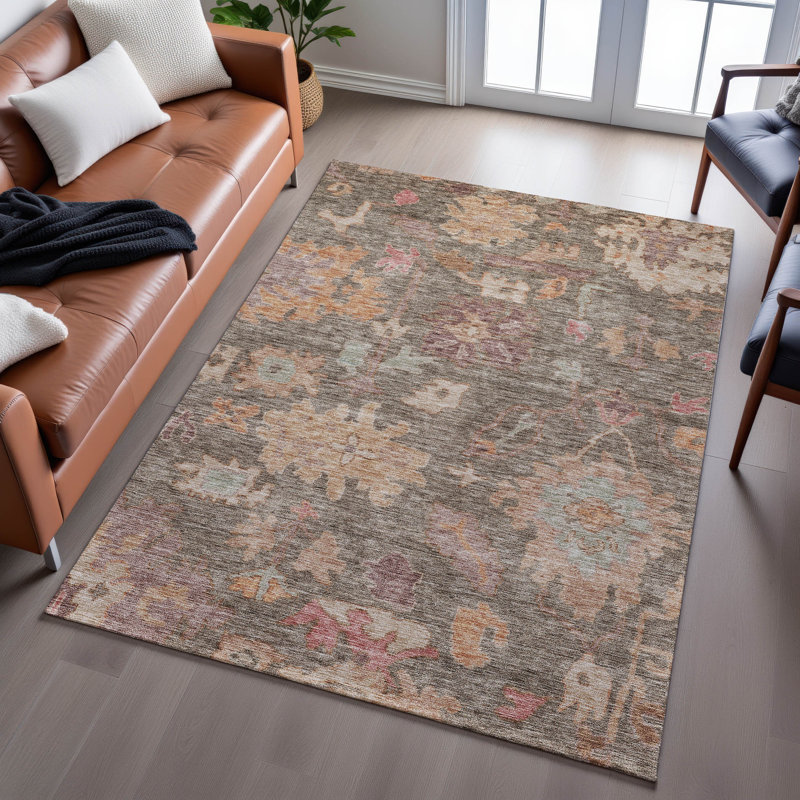 Premium Machine Washable Konopka AMF1108 Global Rug, Rectangle 10 pi x 14 pi