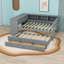 Lit de jour en bois avec tablettes et bureau et 2 tiroirs-457395990-457395988