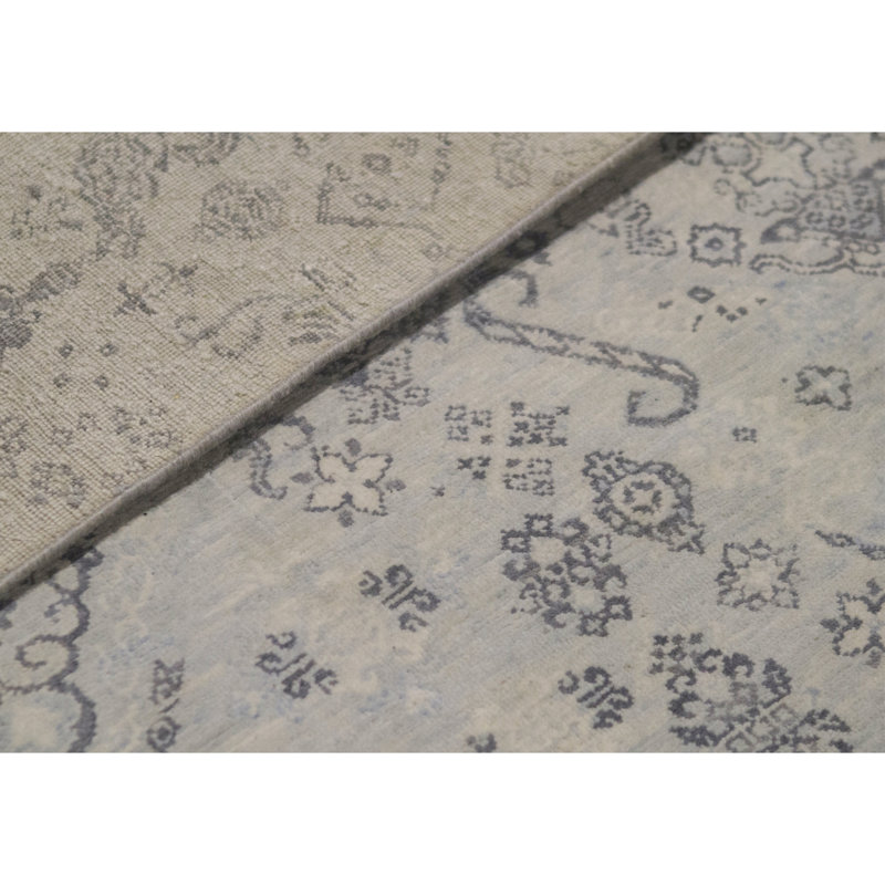 Hand-Knotted High-Quality Light Blue Area Rug