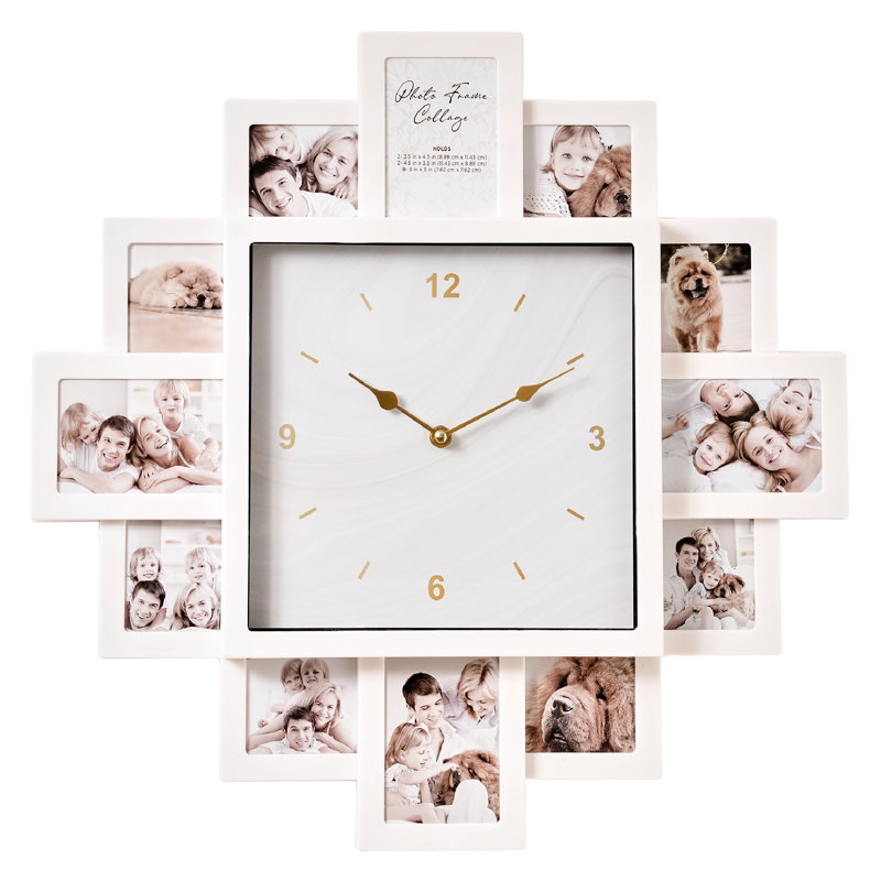Horloge murale Yamikani, White, Marble