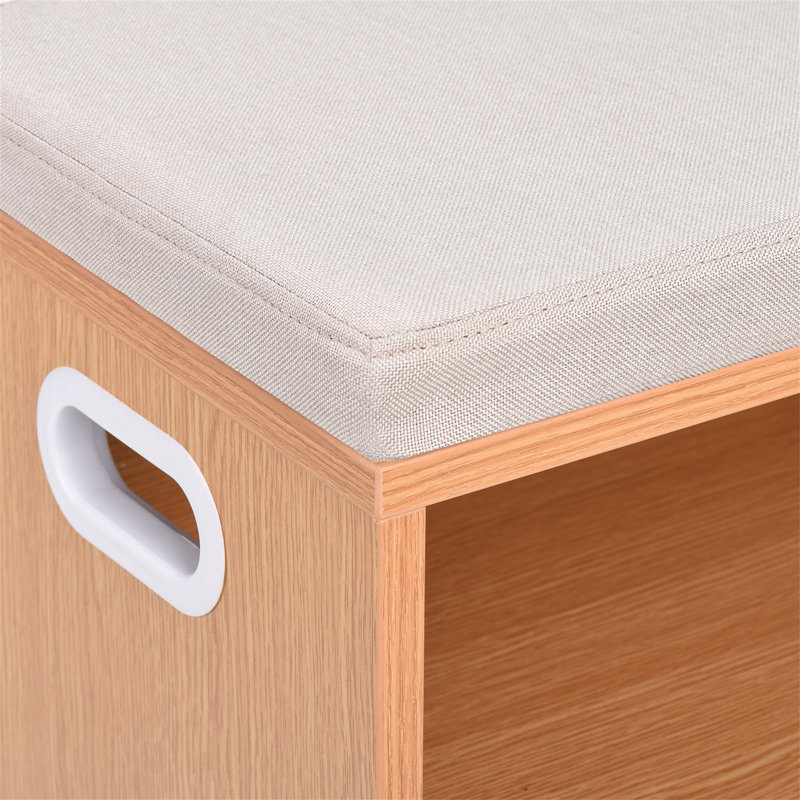 Small Shoe Bench For Entrywaywith Cushion Shoe Bench With Storage And Seating,Seat Entryway Shoe Rack, Entryway, Oak