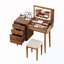 LED Vantiy Desk With Flip-Top Tabletop And  Drawers&Compartments
