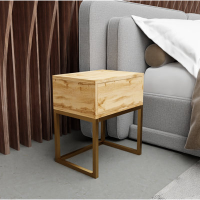 Abbie 40cm W Metal Bedside Table