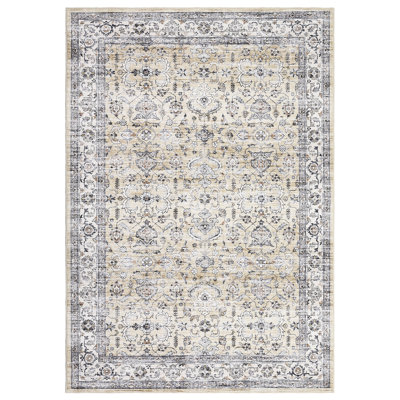 Oriental Machine Washable Rug with Rubber Backing for Living Room Vintage Non-Slip Dining Room Rug Easy-Cleaning Floor Carpet for Bedroom