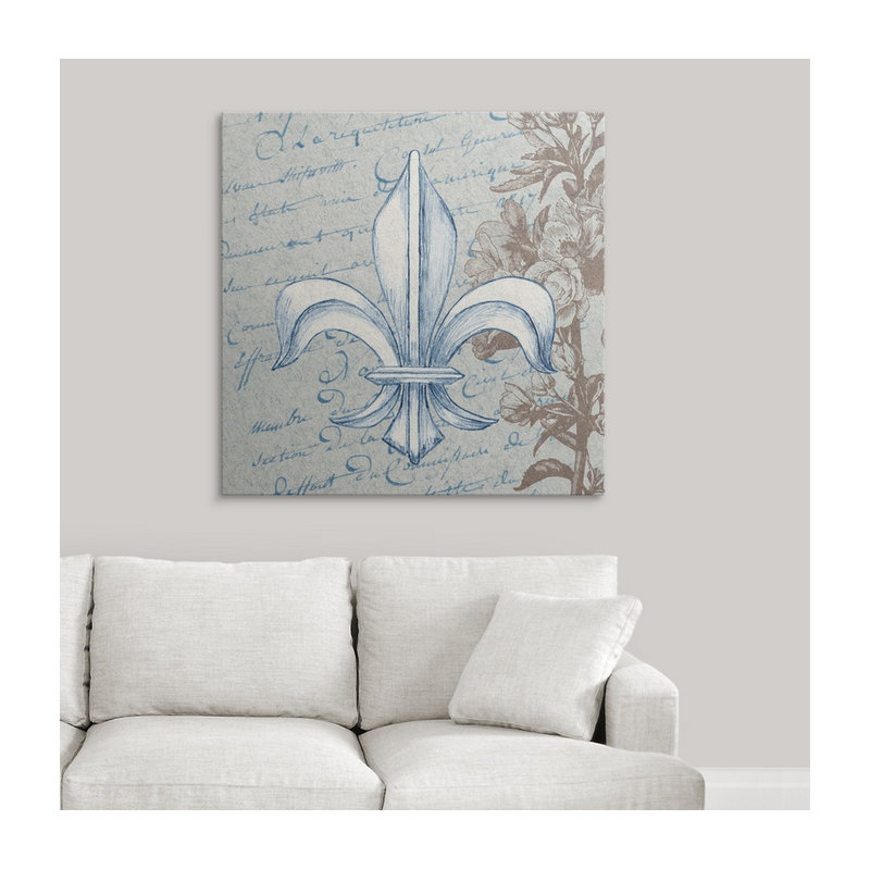 « french fleur de lis ii », impression, H 35 po x l 35 po x P 1,5 po, Toile