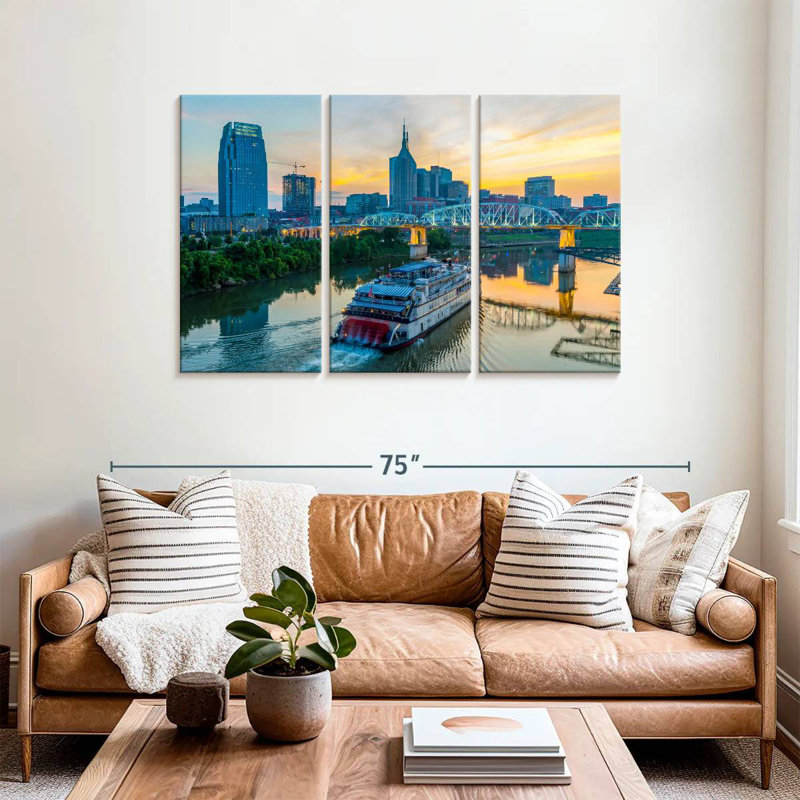 Sebbie Nashville Skyline At Sunset, 36" H x 57" W