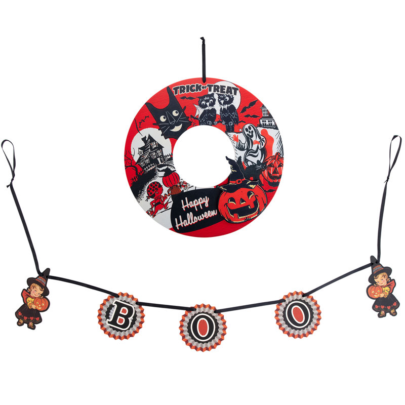 Retro Wreath and Garland Set