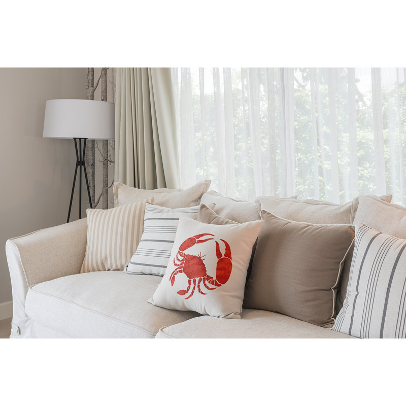 Housse et insert de coussin de plage en crabe, H 26 po x l 26 po, Corail