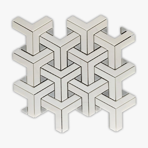 Bianco Dolomiti 12" x 12" Marble Novelty Mosaic Wall & Floor Tile