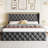 LED Bed Frame With Charging Station And 4 Storage Drawers, Velvet Upholstered Platform Bed Frame With Wingback Headboard, Button Tufted/No Box Spring Needed/Grey-430401441