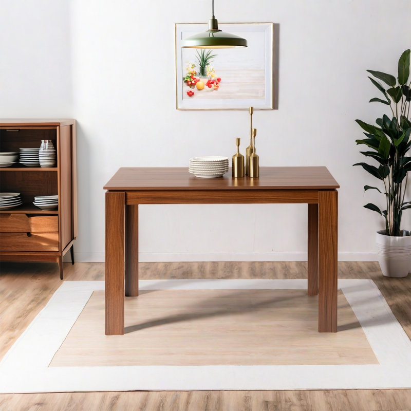 Table de salle à manger élégante et rectangulaire, table de cuisine robuste, H 29,50 po x L 47,20 po x l 27,60 po, Brun, Brun