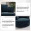 Fauteuil demi-tonneau pivotant revêtu de tissu d'ameublement, fauteuil d'appoint en chenille avec coussins-119776312-135716057