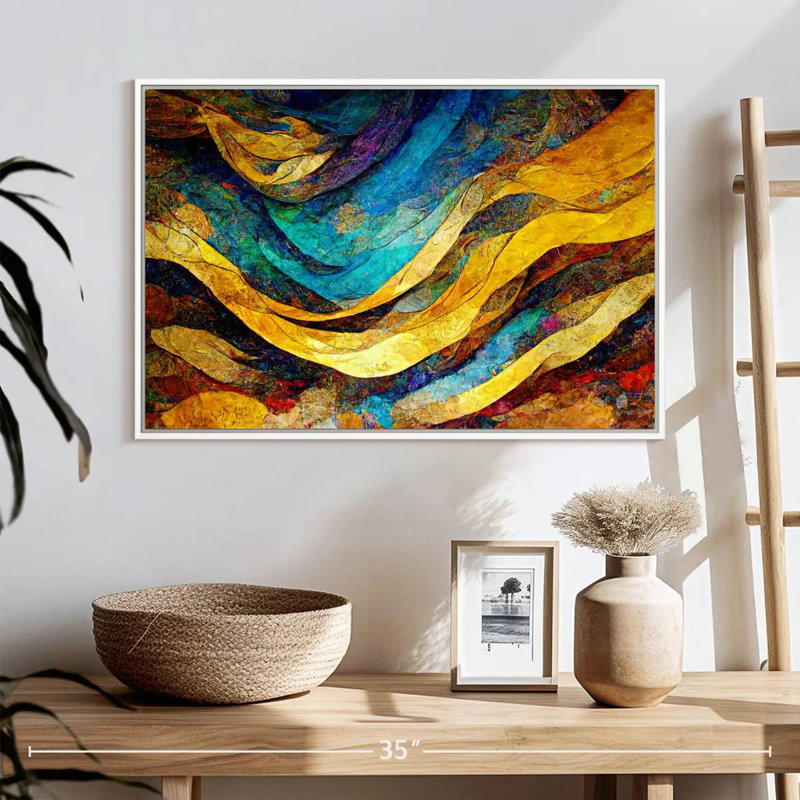 Dunes du désert Leota, Cadre flottant blanc, 25 po x 17 po
