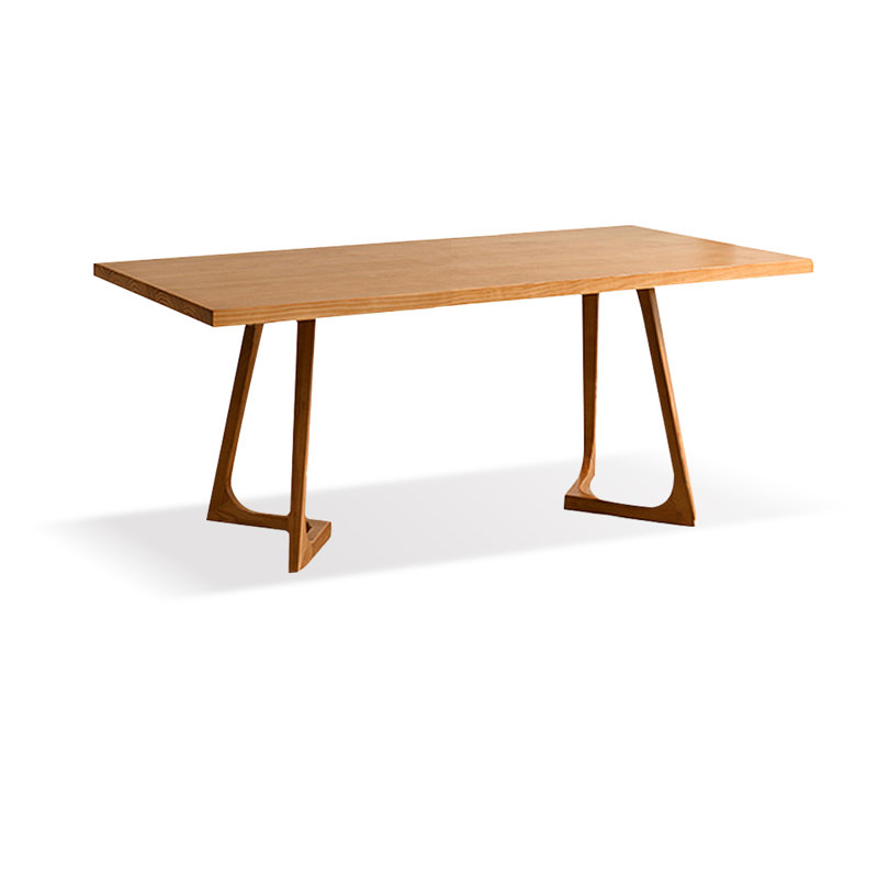 Table de salle à manger rectangulaire en bois massif brun, H 29,53 po x L 55,12 po x l 31,5 po
