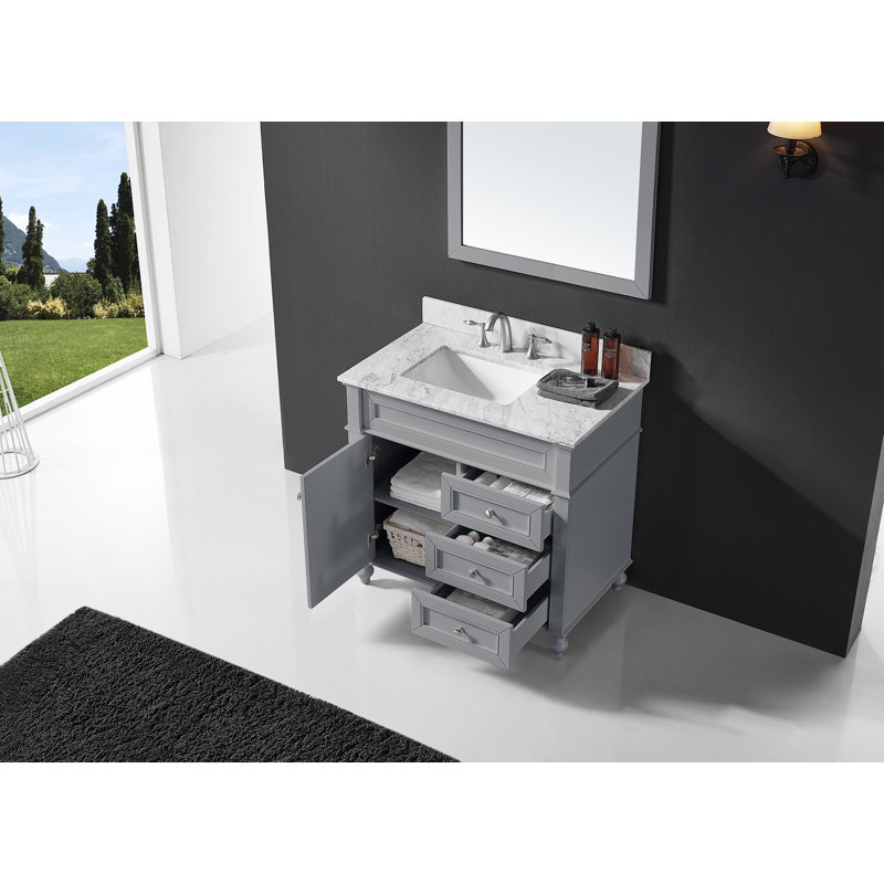 Base de meuble-lavabo simple 35 po Pearcy, Gris taupe