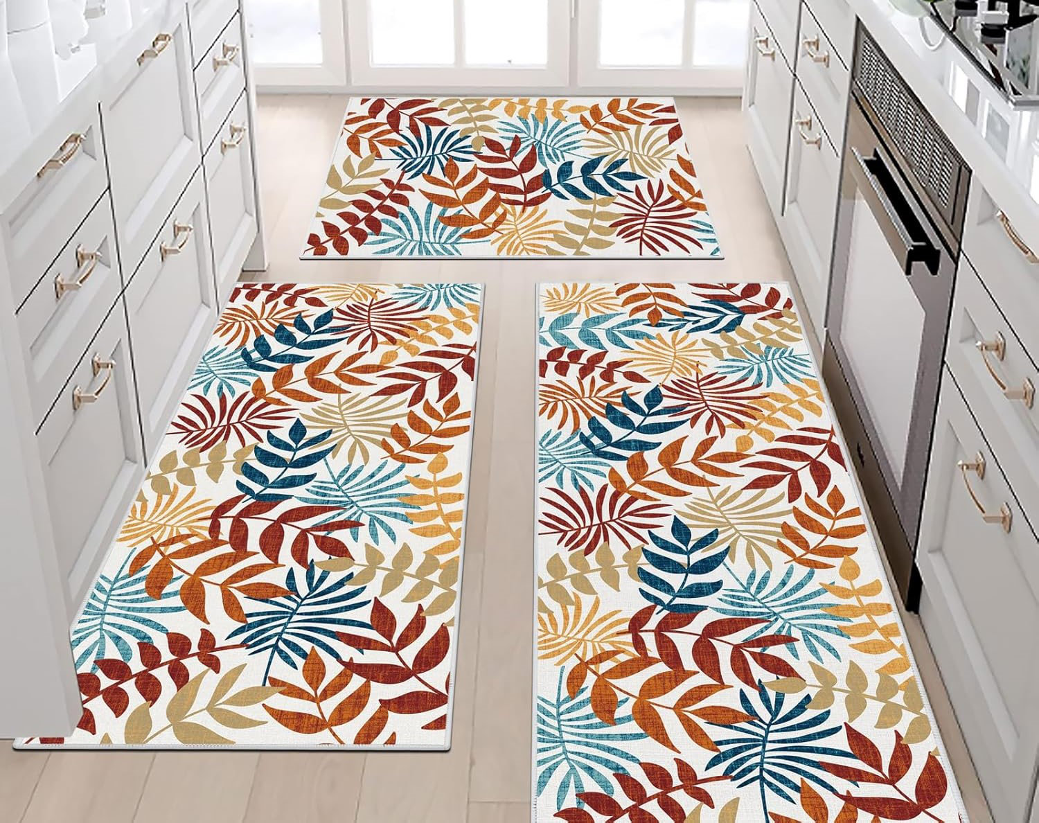 Red Barrel Studio® The Kitchen Rug Sets 3 Piece with Leaf, Non Slip ...
