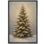 Arbre de Noël illuminé dans une scène d'hiver enneigée, reproduction d'art sur toile encadrée-132775089-132775090
