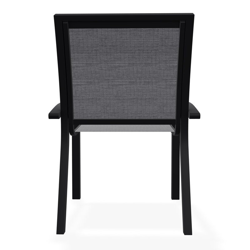 Chaise de café empilable Kendall, Noir, Étain Augustine