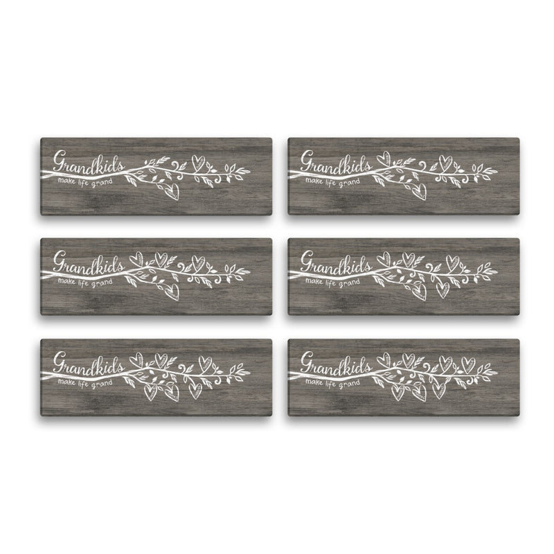 Grandkids Make Life - Grande toile murale 9 x 27 avec 6 noms, Oui