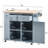 Power Outlet Kitchen Island Cart With Foldable Leaf Function, Blue, 5 Wheels, Storage, Wine Rack For Home Grey Blue Electrical & Leaf, 5-Wheeled, Area-1349908490